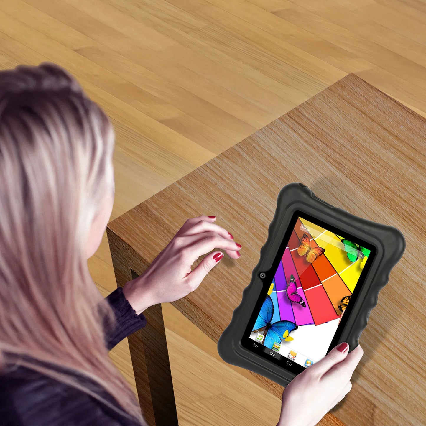 Shock-resistant Silicone Snap-on Case With Stand For 7 Tablets